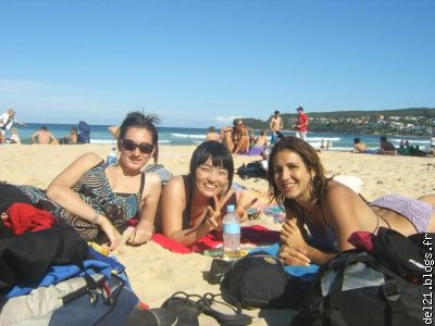 Laetitia, Jeehee et moi sur la plage